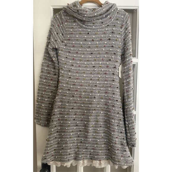 Altar’d State Starlight Lace Hem Cowl Neck Sweater Dress size medium - Picture 2 of 10